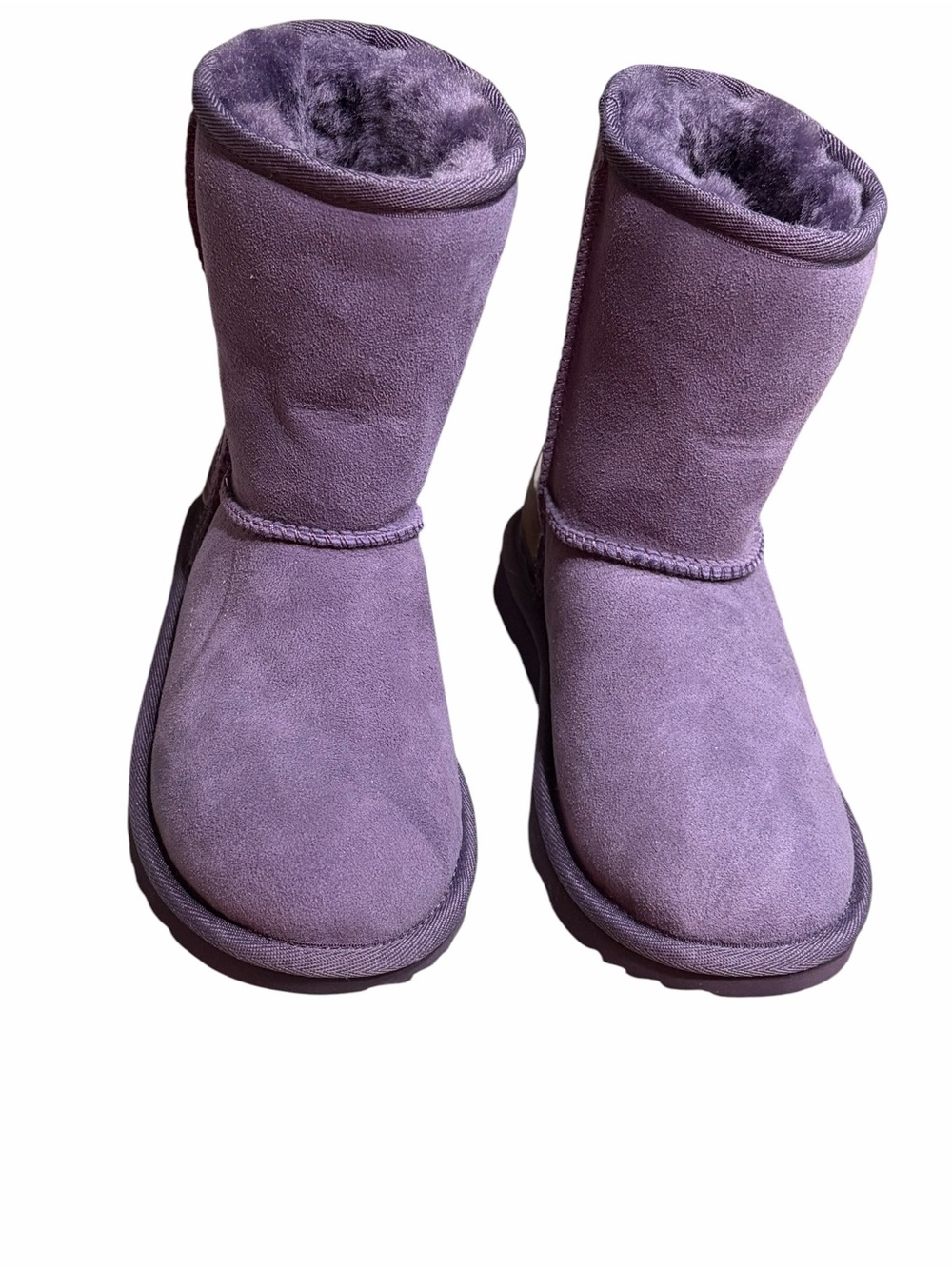 UGG Kids Purple Suede Shearling Boots - Picture 2 of 11